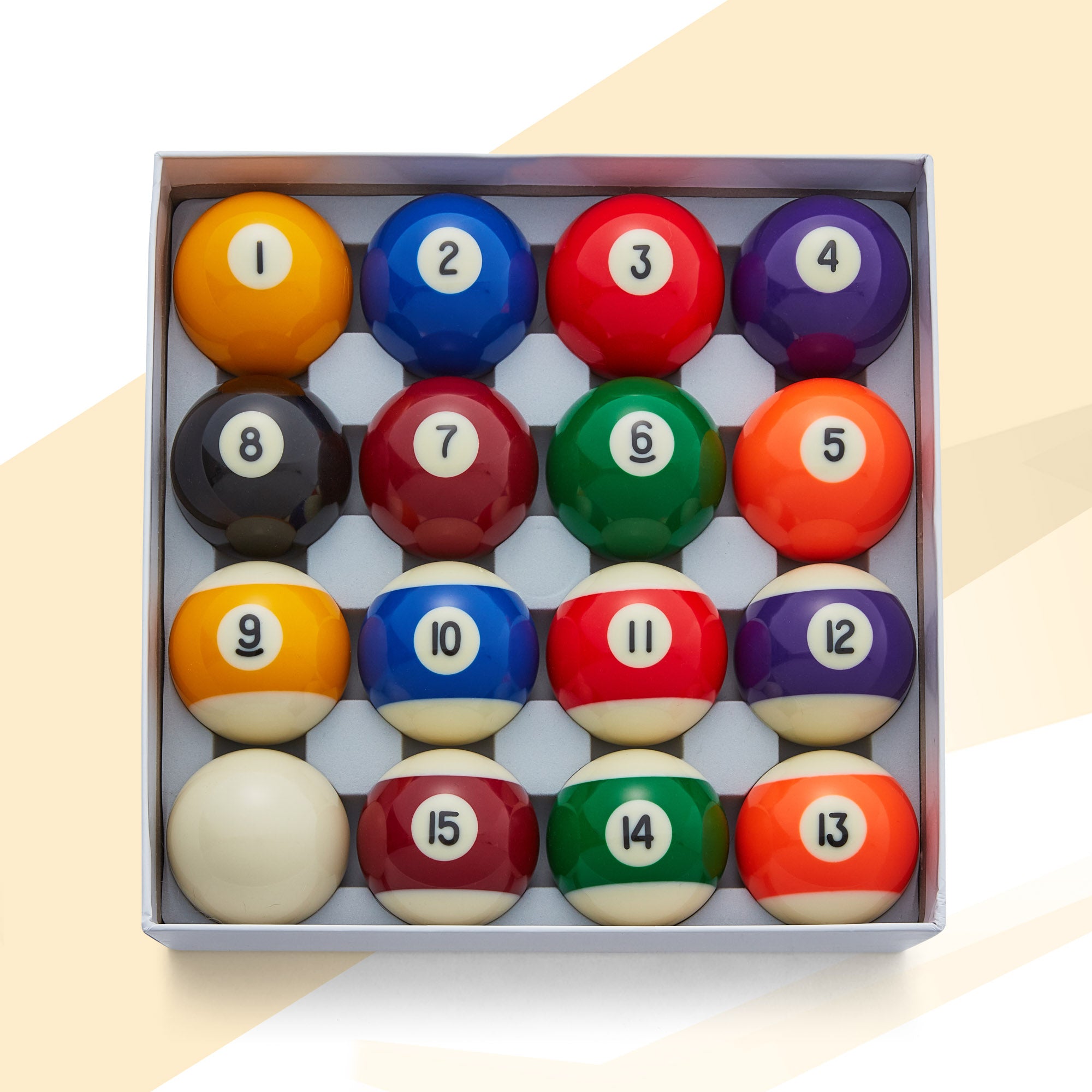 Cue-King Premium Spots and Stripes Pool Balls, 2” UK Size