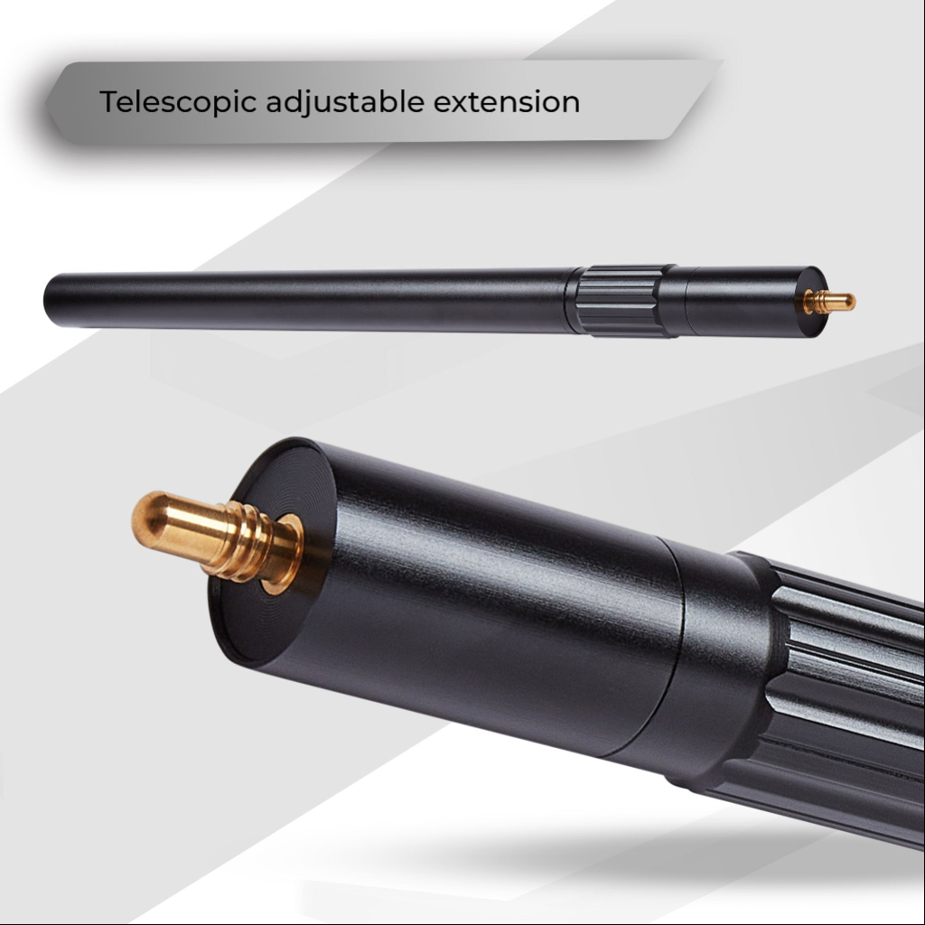 Cue-King Black Series 57" Snooker and Pool Cue 3/4 Jointed With Aluminium Case and XL Telescopic Extension