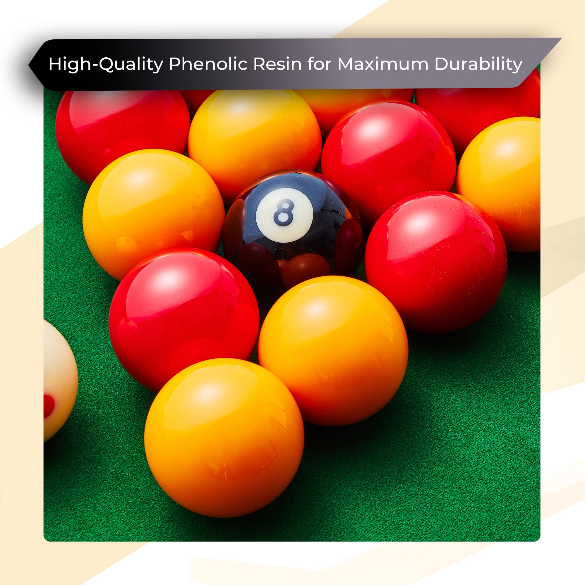 Cue-King Premium Red and Yellow Pool Balls, 2” with 1 7/8” Object Ball UK Size