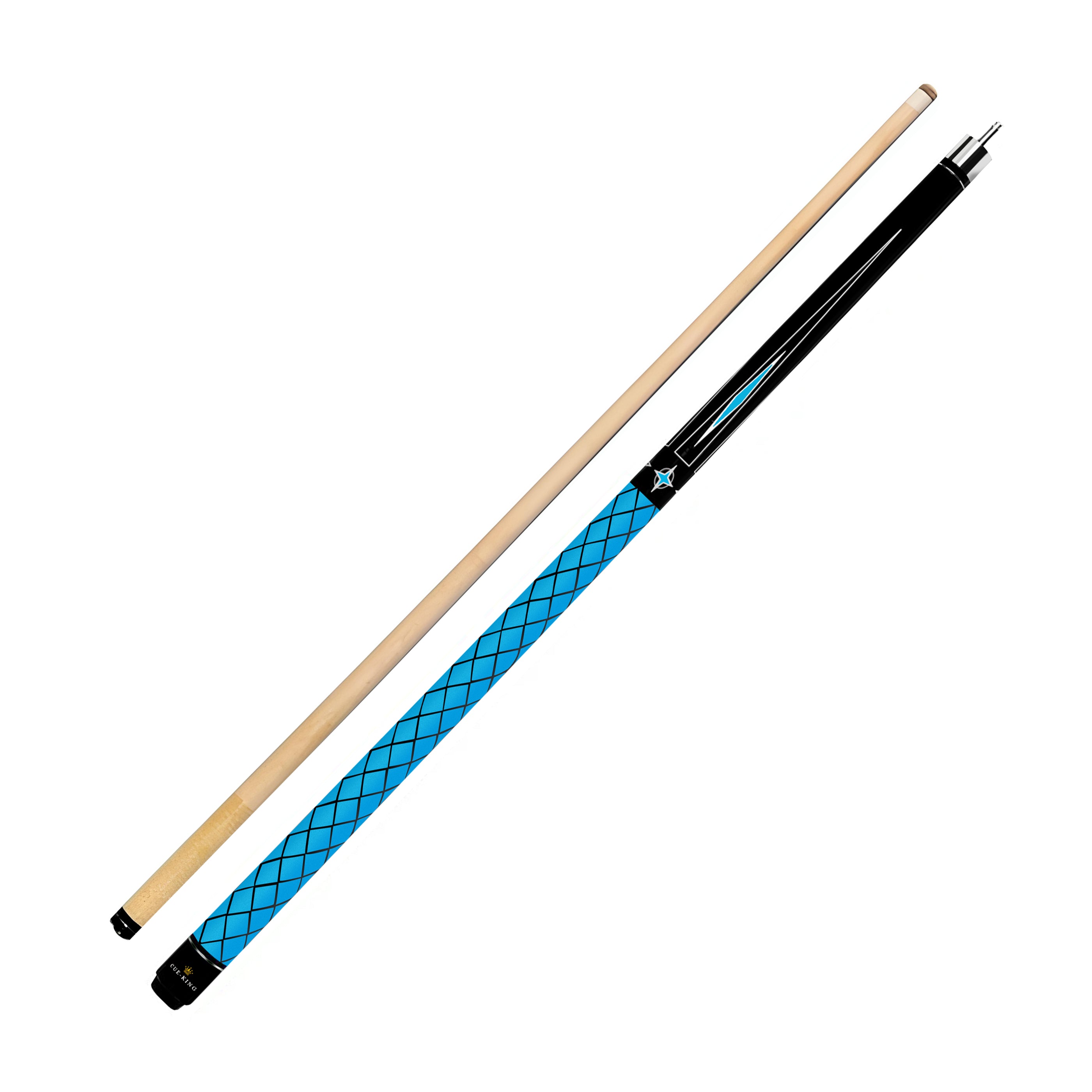 Cue-King Professional Pool Cue with Canadian Maple Shaft 13mm Tip 2 Piece 50/50 Jointed