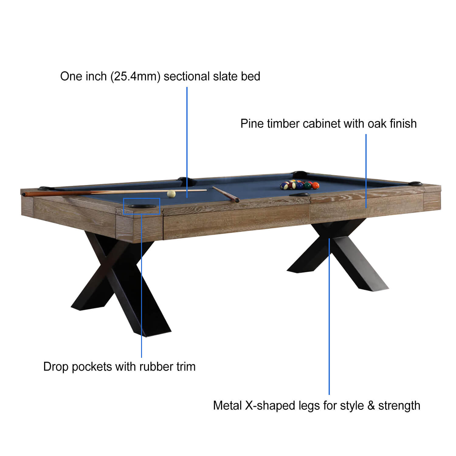 Cue-King Texas Pool Table (Fully Customisable)