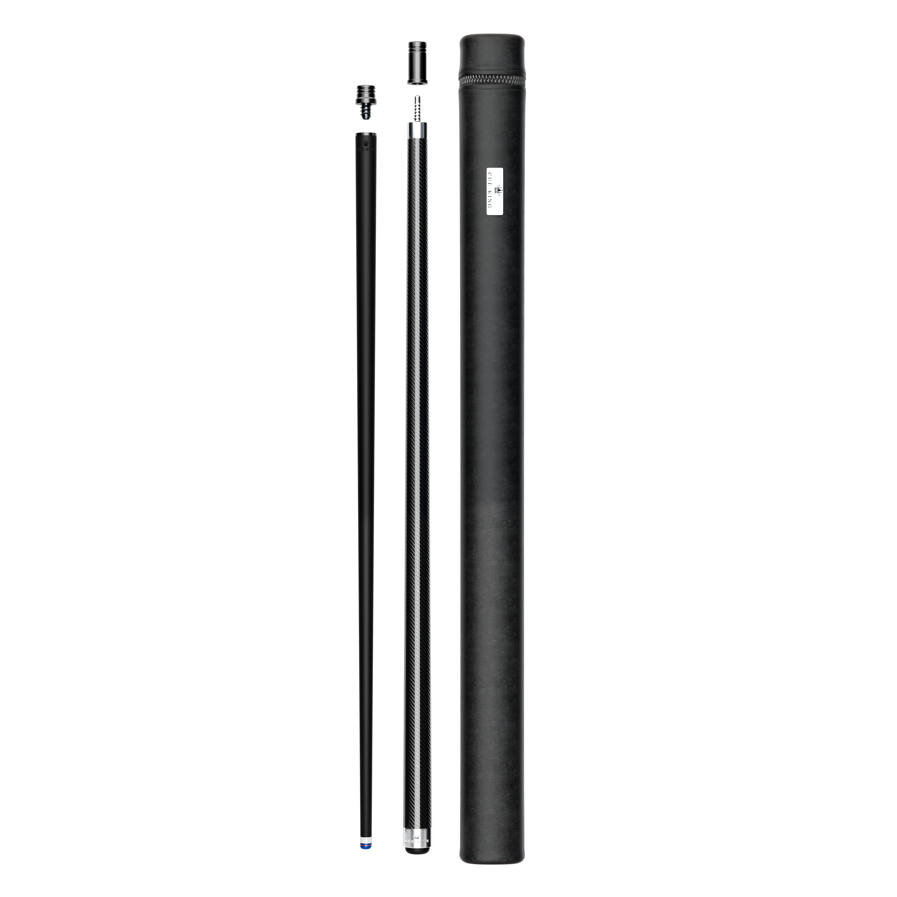 Pool Cue Military-Grade Carbon 58” 18oz 2 Piece with 12.5mm Premium Tip Finished in Gloss Exposed Carbon, Professional Pool Cue