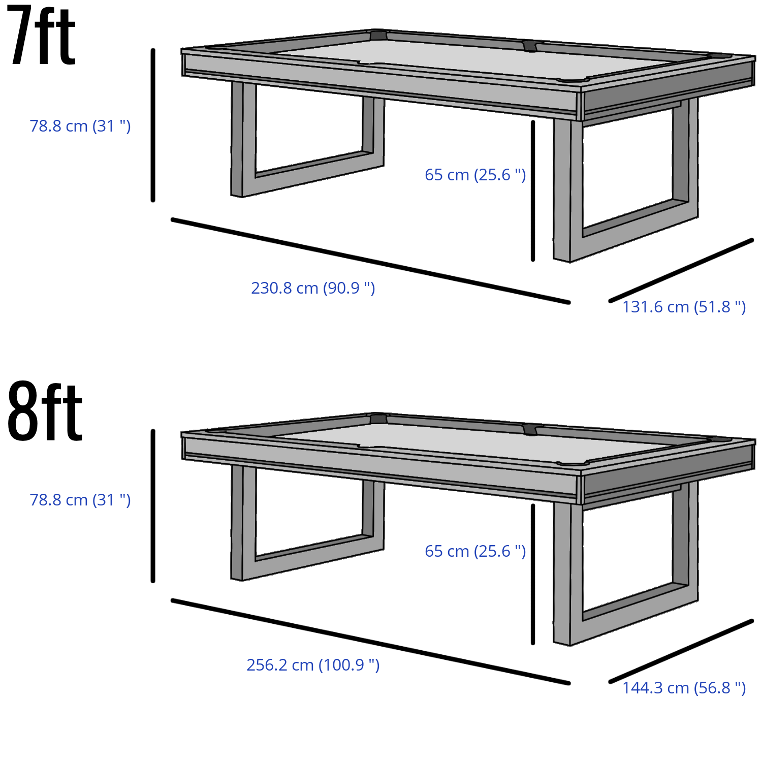 Cue-King U Stand Pool Table (Fully Customisable)