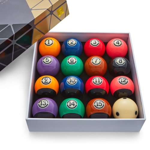 Cue-King Premium Black Edition Pool Balls with Spotted Cue Ball, 2” UK Size