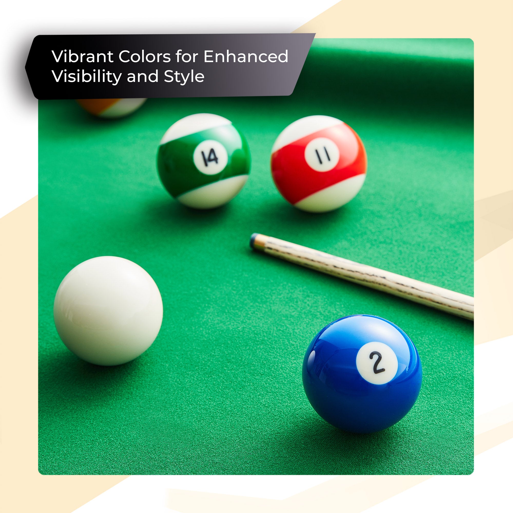 Cue-King Premium Spots and Stripes Pool Balls, 2” UK Size